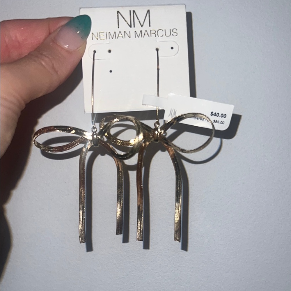 Neiman Marcus Gold Ribbon Earrings